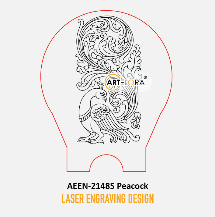 Laser Engraving Design Peacock
