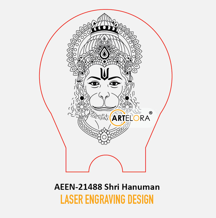 Laser Engraving Design Shri Hanuman