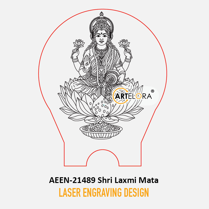 Laser Engraving Design Shri Laxmi Mata
