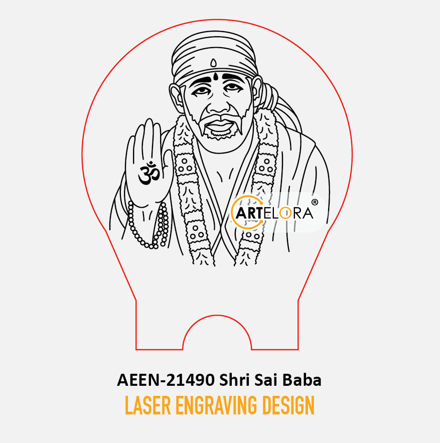 Laser Engraving Design Shri Sai Baba