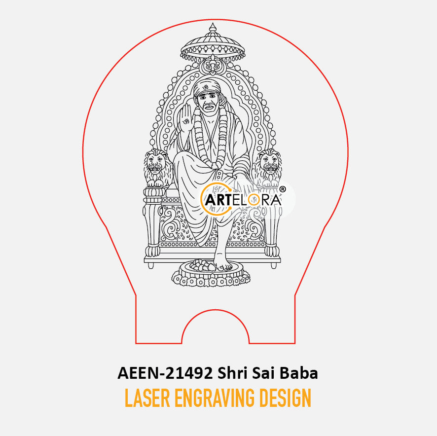 Laser Engraving Design Shri Sai Baba