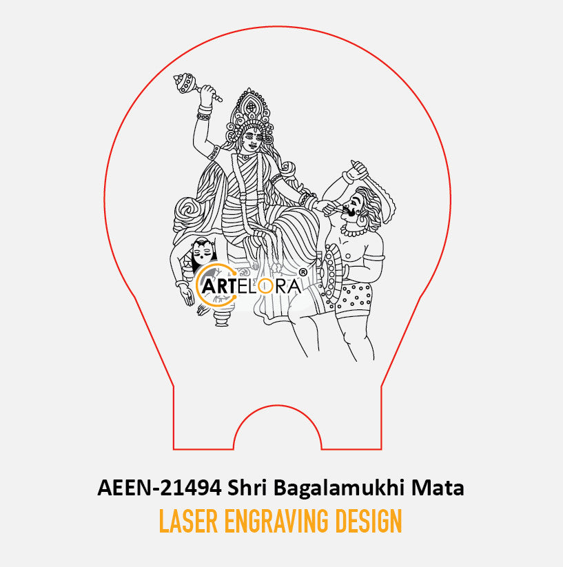 Laser Engraving Design Shri Bagalamukhi Mata