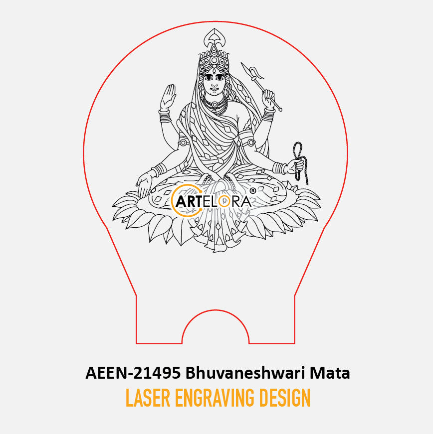 Laser Engraving Design Shri Bhuvaneshwari Mata