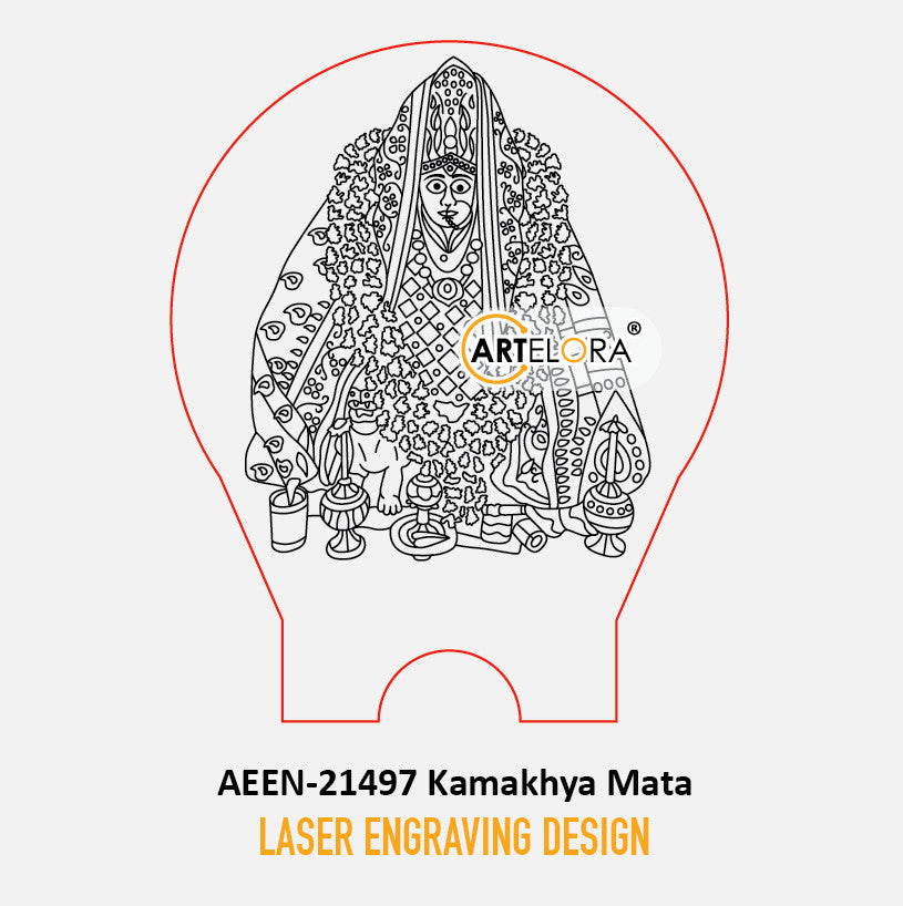 Laser Engraving Design Shri Kamakhya Mata