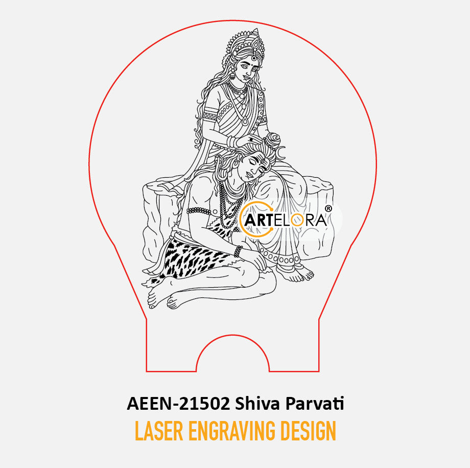 Laser Engraving Design Shiva Parvati