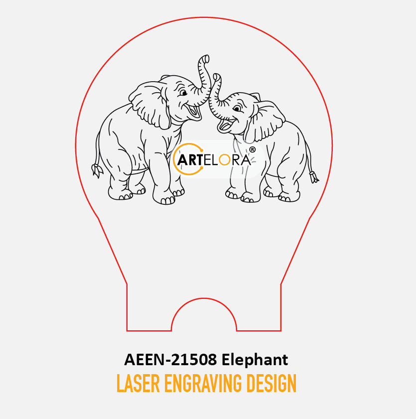 Laser Engraving Design Elephant