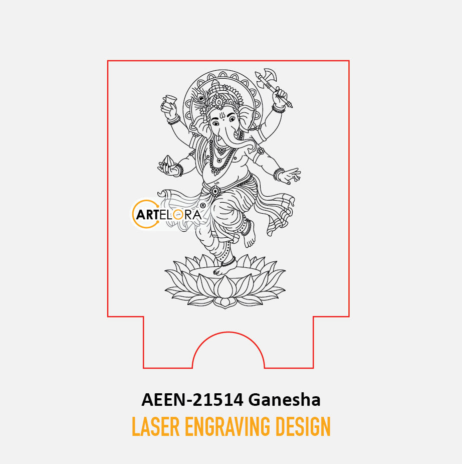 Laser Engraving Design Ganesha