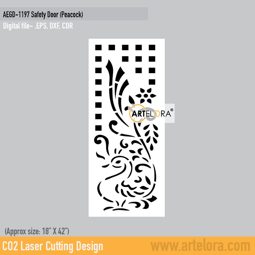 Grill Design Safety Door (Peacock)