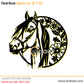 2D Modern Art Floral Horse
