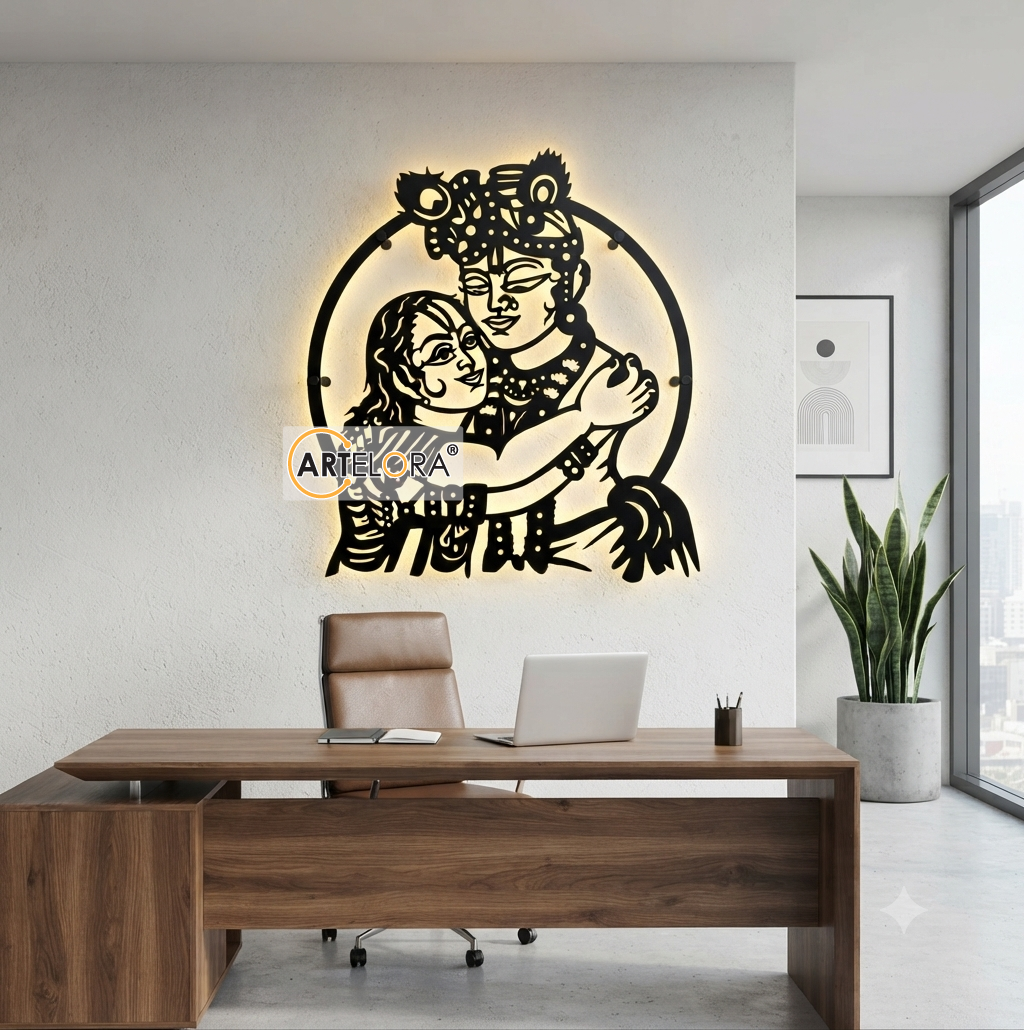 2D Modern Art Shrinathji & Vallabhacharya Laser Cutting