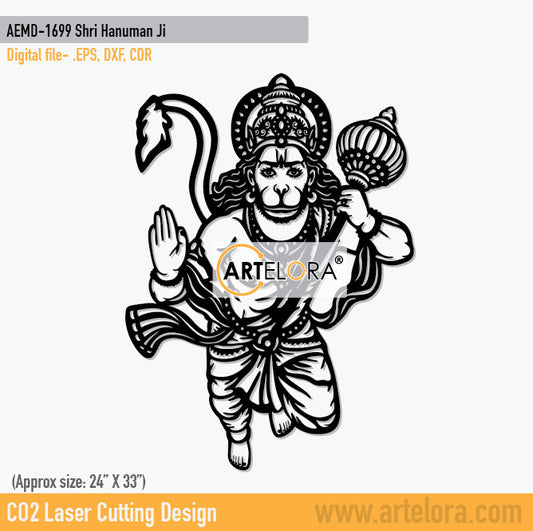 2D Modern Art Shri Hanuman Ji