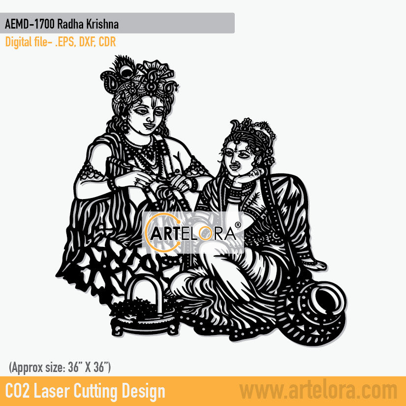 2D Modern Art Radha Krishna