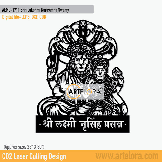 2D Modern Art Shri Lakshmi Narasimha Swamy