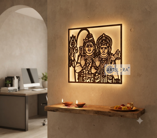 2D Modern Art Shiv Parvati