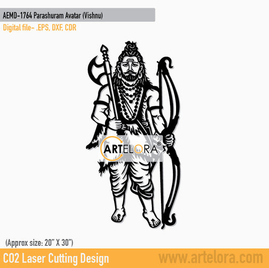 2D Modern Art Parashuram Avatar (Vishnu)