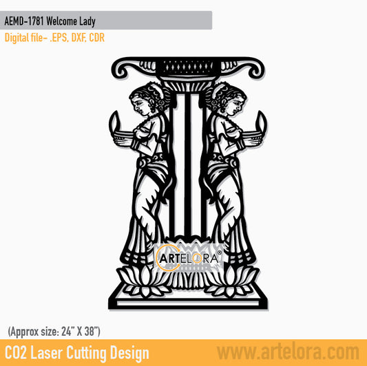 2D Modern Art Welcome Lady (Swagat)