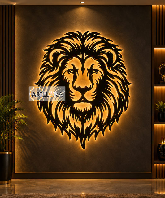2D Modern Art Lion Face