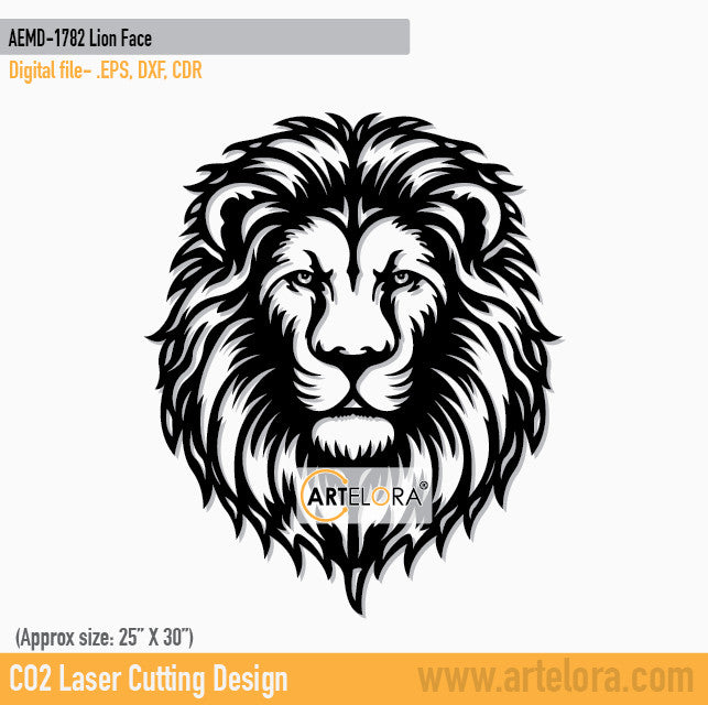 2D Modern Art Lion Face