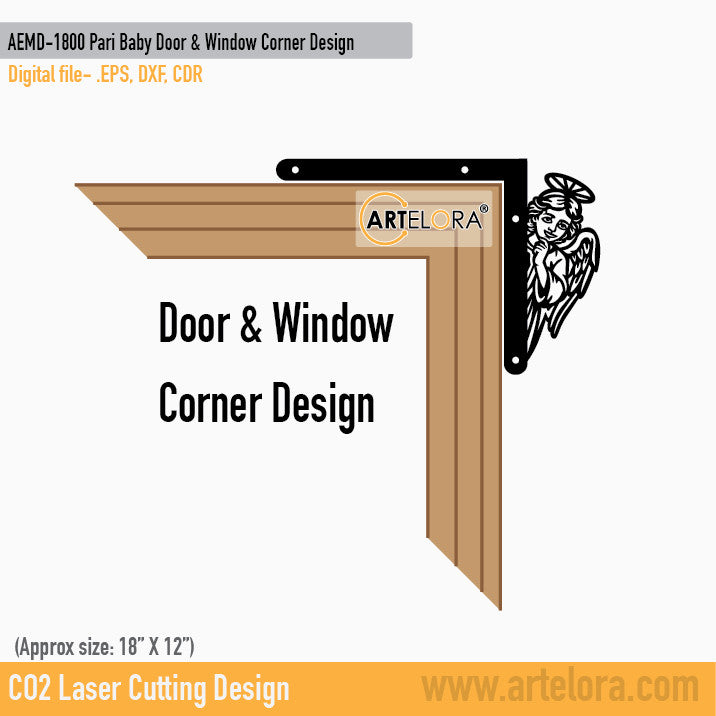 2D Modern Art Pari Baby Door & Window Corner Design