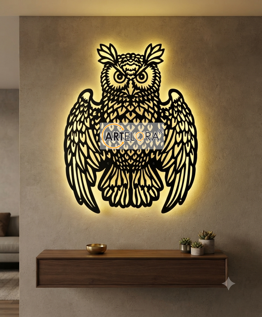 2D Modern Art Owl Metal Art