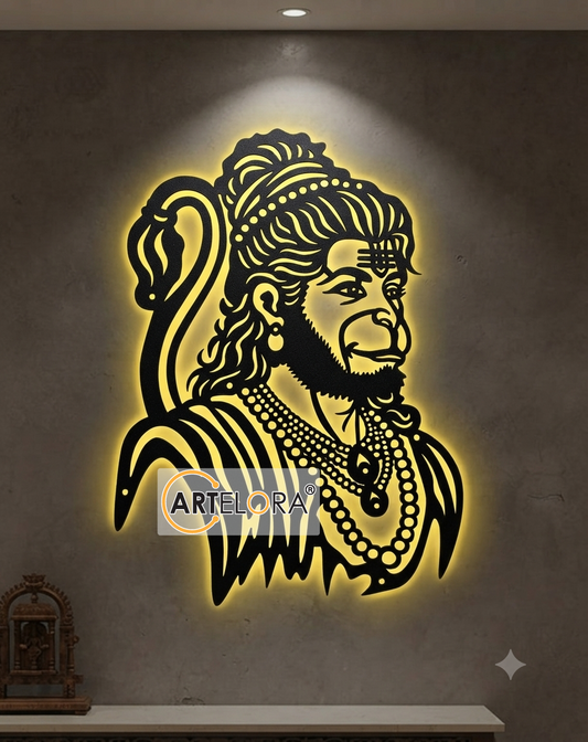 2D Modern Art Shri Hanuman Metal Art Design