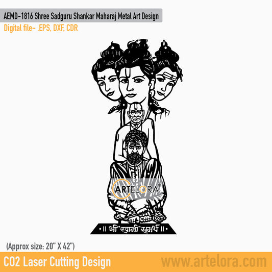 2D Modern Art Shree Sadguru Shankar Maharaj Metal Art Design