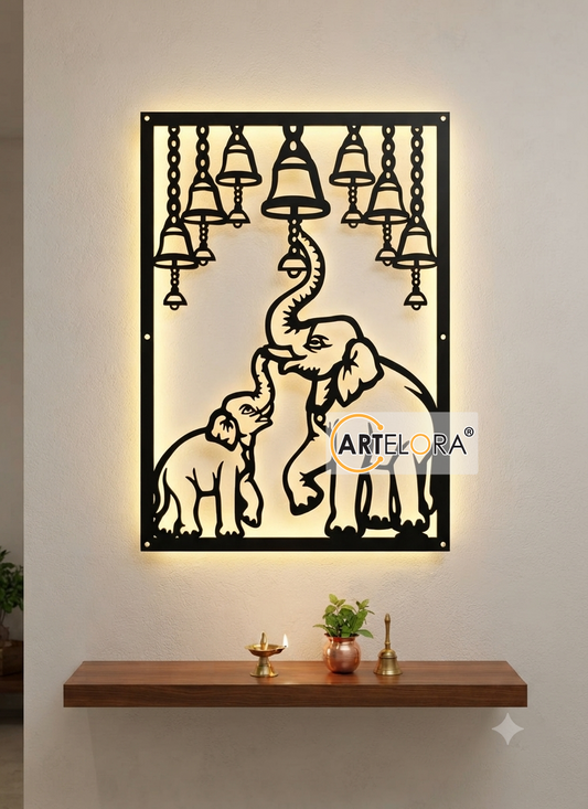 2D Modern Art Elephant Metal Art Design