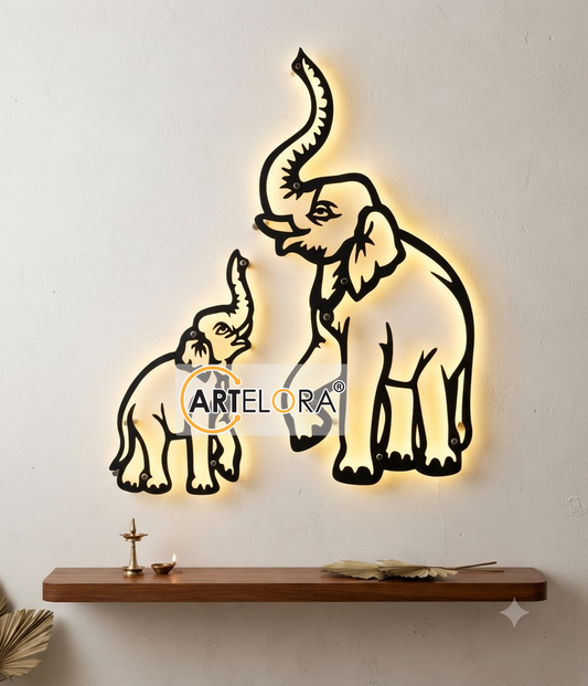 2D Modern Art Elephant Metal Art Design