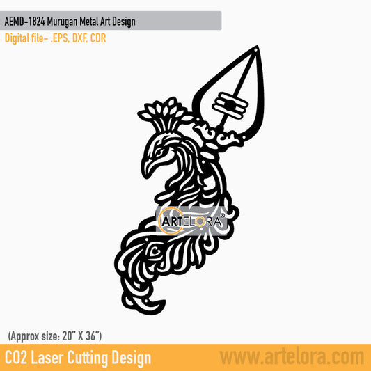 2D Modern Art Murugan Metal Art Design