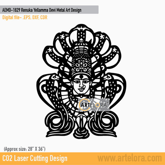 2D Modern Art Renuka Yellamma Devi Metal Art Design