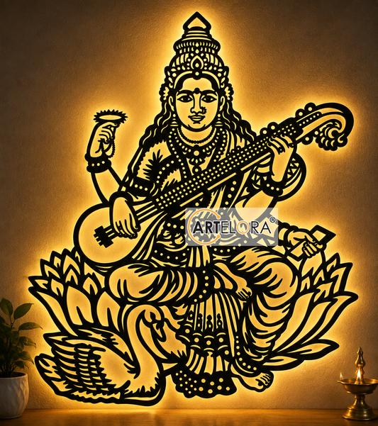 2D Modern Art Saraswati Mata