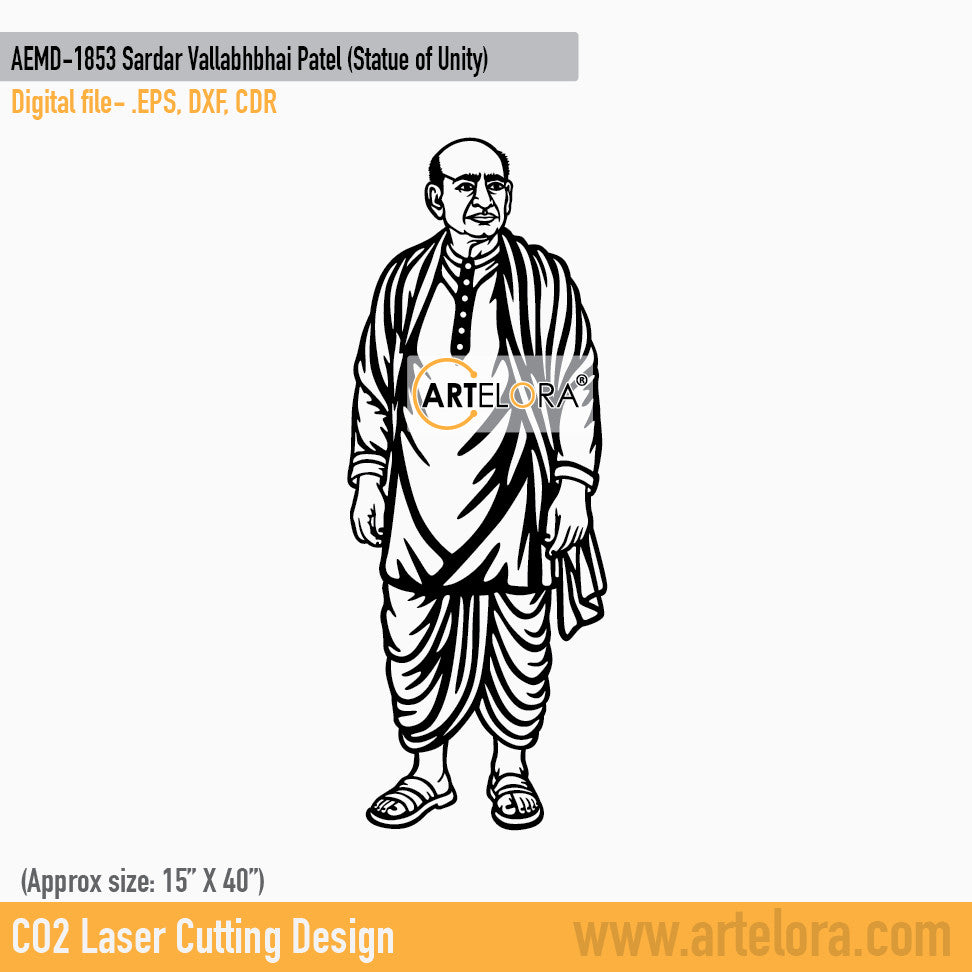 2D Modern Art Sardar Vallabhbhai Patel (Statue of Unity)
