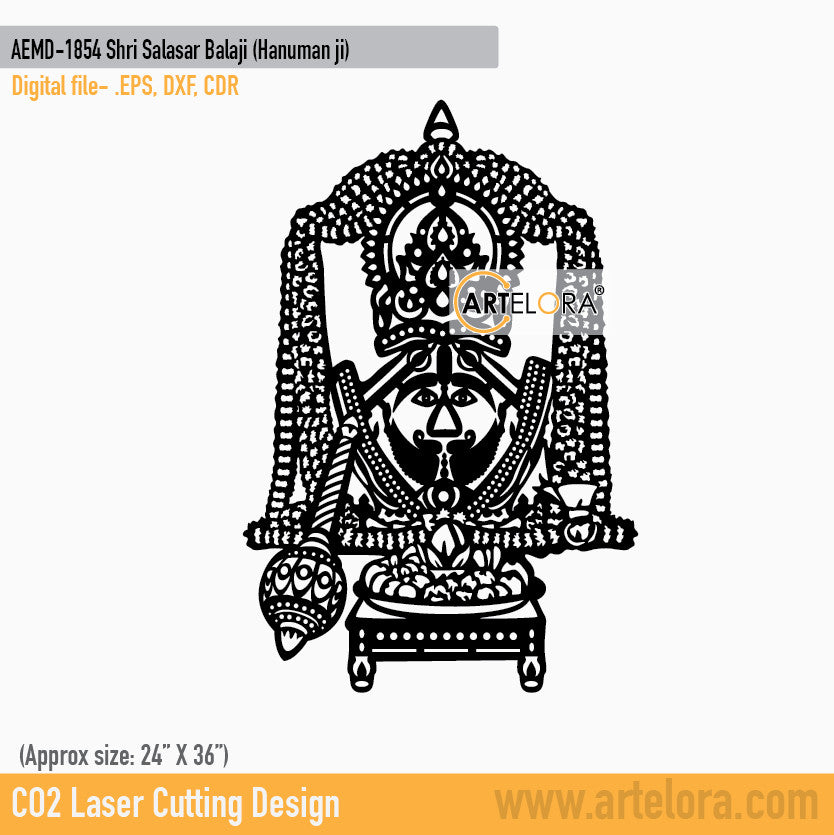 2D Modern Art Shri Salasar Balaji (Hanuman ji)