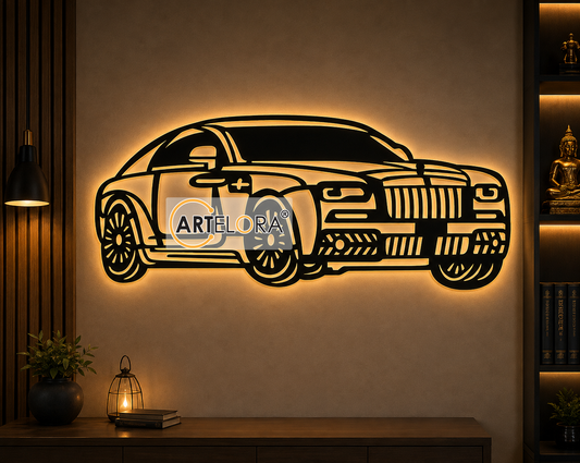 2D Modern Art Rolls Royce Car