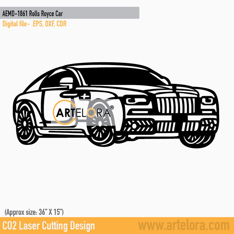 2D Modern Art Rolls Royce Car