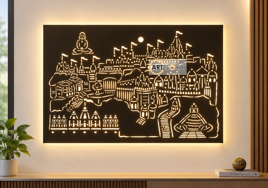 2D Modern Art Palitana Pat (Jain Shatrunjay Tirth)