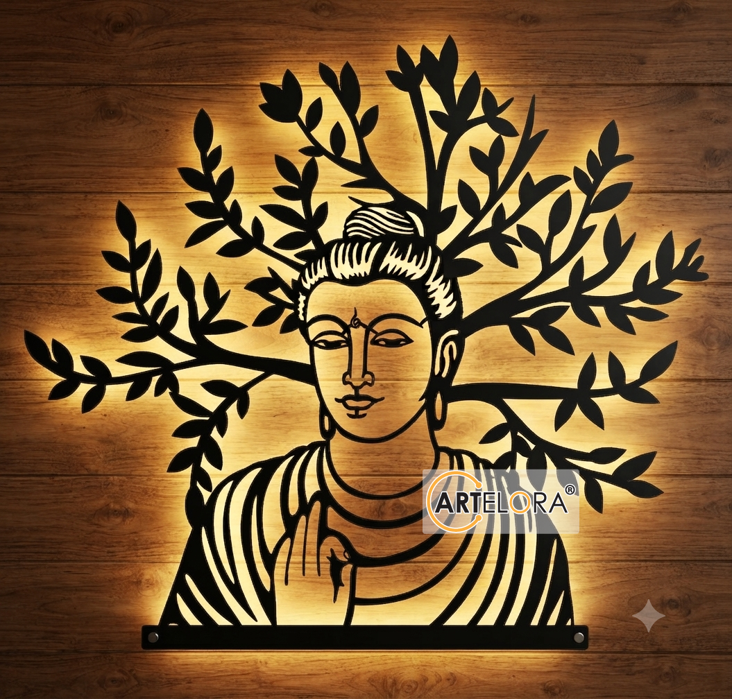 2D Modern Art Goutam Buddha with Tree
