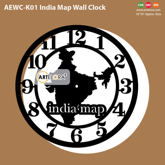 Wall Clock India Map