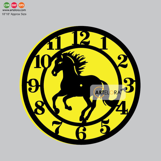 Wall Clock Horse