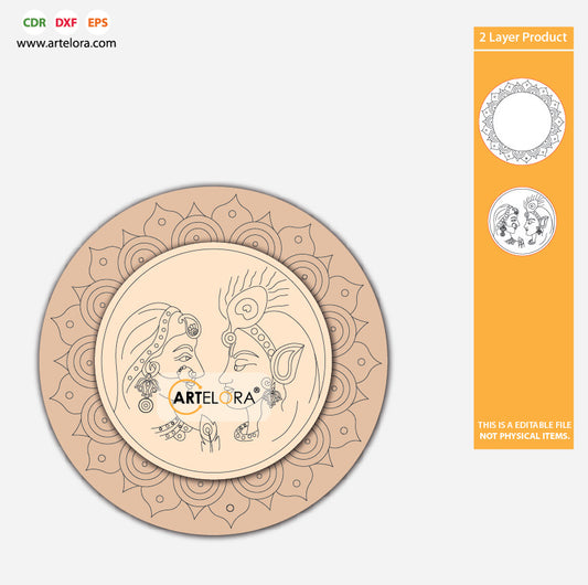 Pre Marked Base Design Radha & Krishna (2 Layered)