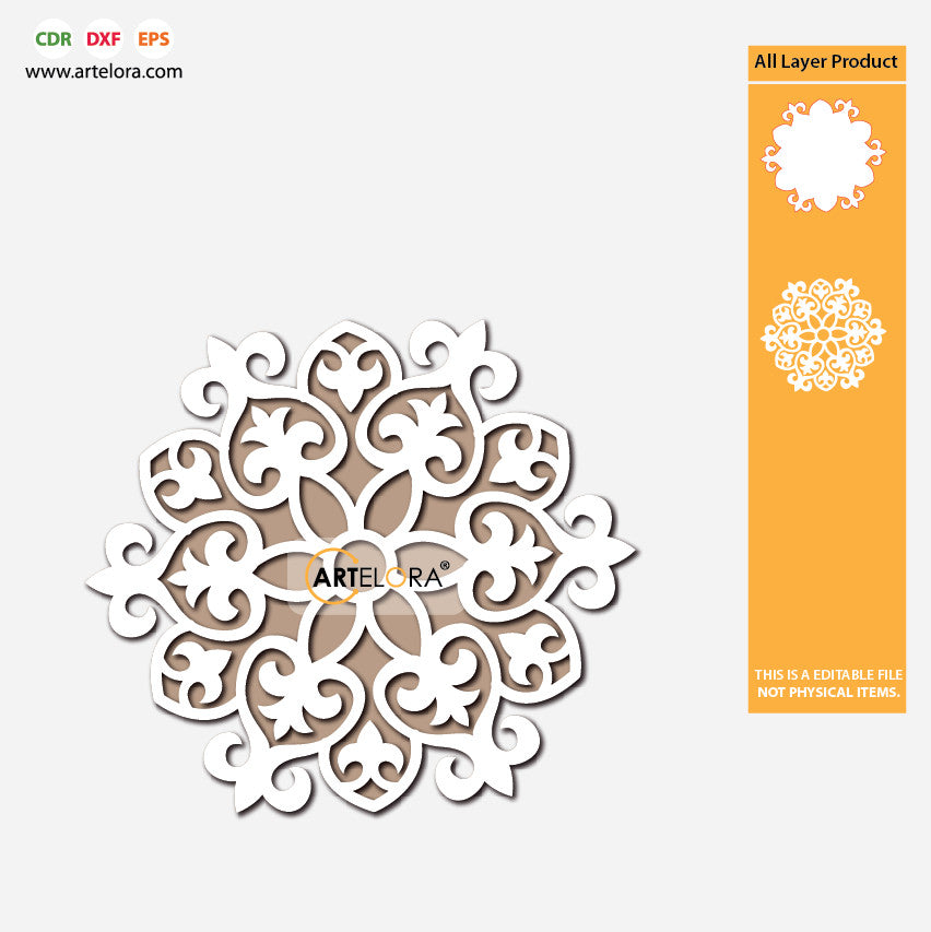 Pre Marked Base Design Rangoli Laser Cutting (2 Layered)