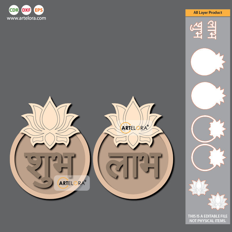 Pre Marked Base Design Shubh-Labh with Lotus