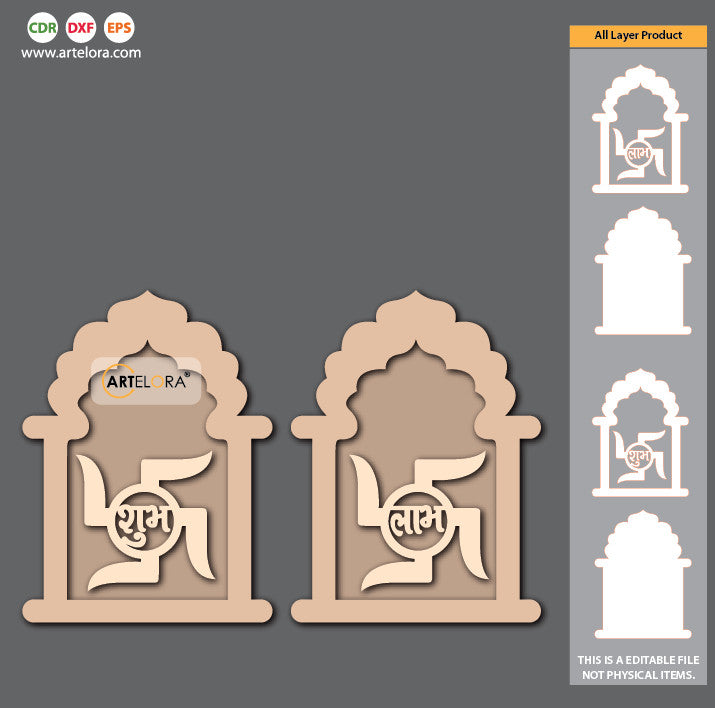 Pre Marked Base Design Shubh-Labh with Swastik