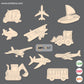 Pre Marked Base Design Transport Cartoon Drawing