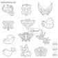 Pre Marked Base Design Bird & Bee Cartoon Drawing