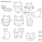 Pre Marked Base Design Cat Cartoon Drawing