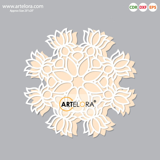 Pre Marked Base Design Rangoli Laser Cutting