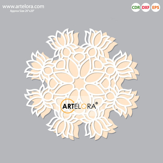 Pre Marked Base Design Rangoli Laser Cutting