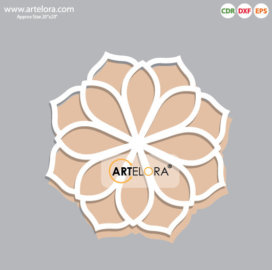 Pre Marked Base Design Rangoli Laser Cutting