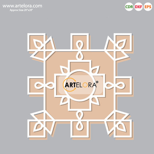 Pre Marked Base Design Rangoli Laser Cutting